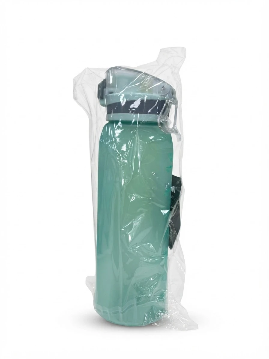 FROSTED MINT GREEN GRADIENT HYDRATION BOTTLE WITH CARABINER: Frosted Mint Green Water Bottle, Gym Bottle with Carabiner Clip, Travel Sport Water Bottle, Ombre Frosted Hydration Bottle, Outdoor Hiking 