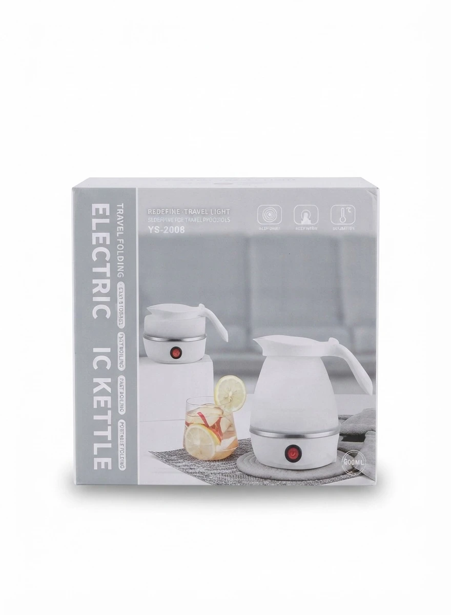 PORTABLE FOLDING ELECTRIC TRAVEL KETTLE: Folding Electric Kettle YS-2008, Portable Travel Kettle, Collapsible Water Boiler, 600ML Mini Kettle, Fast Boiling Travel Appliance