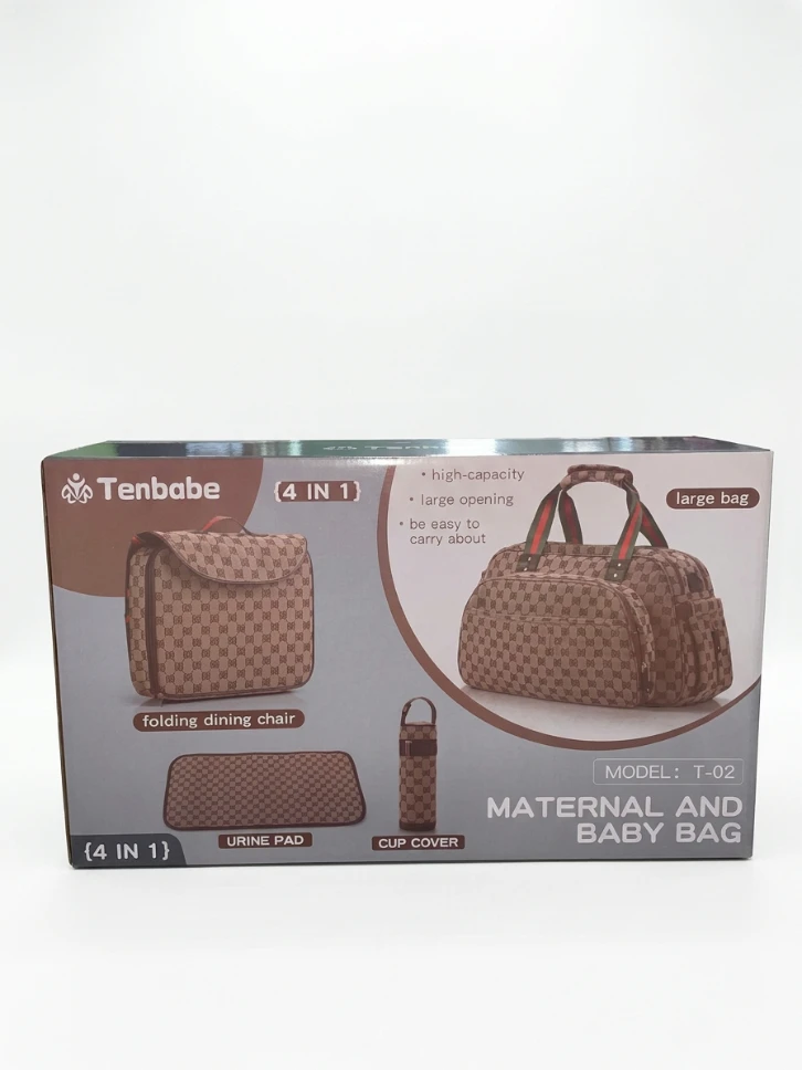 TENBABE 4-IN-1 MATERNAL AND BABY DIAPER BAG: Tenbabe diaper bag, 4 in 1 baby bag set, maternal and baby bag, diaper bag with booster seat, portable dining chair baby bag, Tenbabe T-02, multi-function 