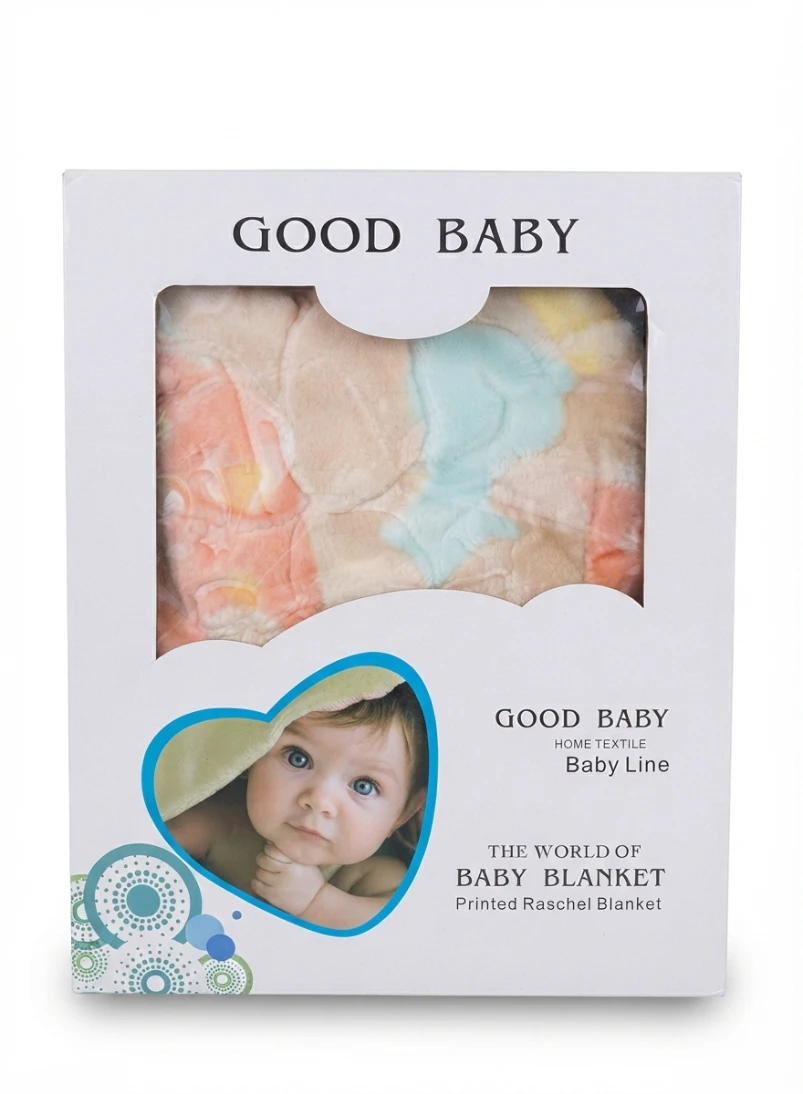 GOOD BABY PRINTED RASCHEL BLANKET: Baby Blanket, Good Baby Blanket, Raschel Baby Blanket, Nursery Essentials, Baby Shower Gift, Baby Line Textile, Infant Comfort Blanket, Plush Baby Throw, Cozy Nurser