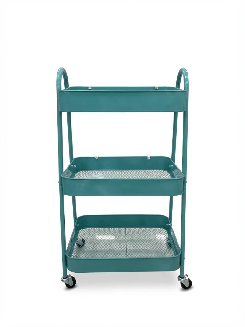 3-TIER MULTIFUNCTIONAL STORAGE RACK: Pink Utility Cart, Rolling Storage Trolley, 3-Tier Organizer Rack, Mobile Serving Cart, Kitchen Storage Cart, Nursery Organizer, Multipurpose Trolley, Bathroom Sto