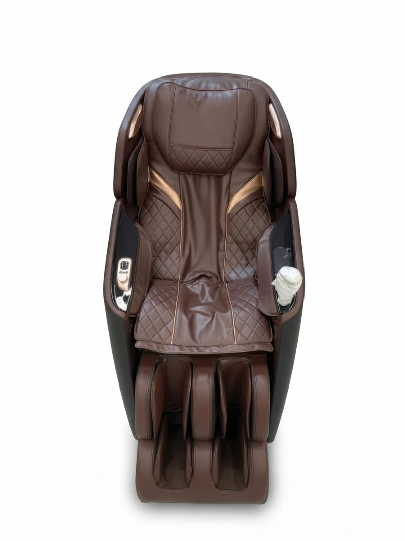 FULL BODY MASSAGE CHAIR: Full Body Massager, Brown Leather Recliner, Electric Massage Recliner, Home Wellness Furniture, Zero Gravity Massager, Automated Back Massager, Living Room Relaxation Chair