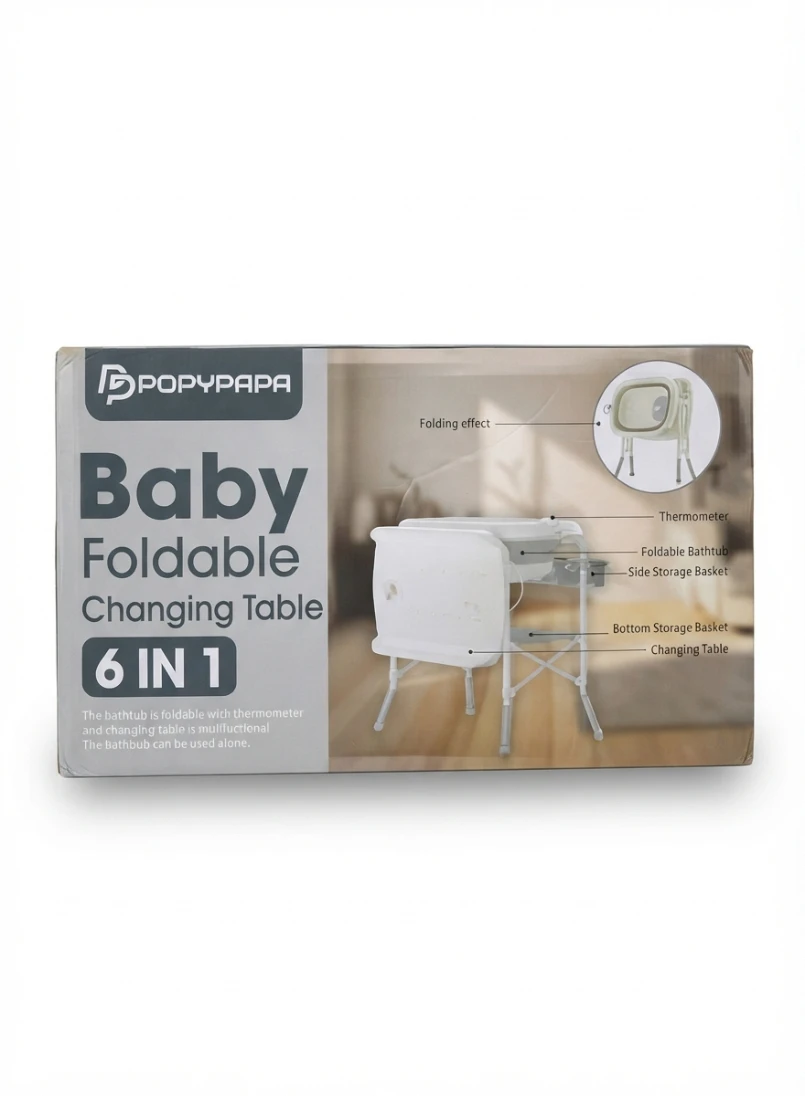 POPYPAPA 6-IN-1 BABY FOLDABLE CHANGING TABLE & BATHTUB: Electric Baby Rocker, Infant Automated Bouncer, Baby Swing BY059, Musical Baby Cradle, Grey Baby Swing, Newborn Soothing Chair