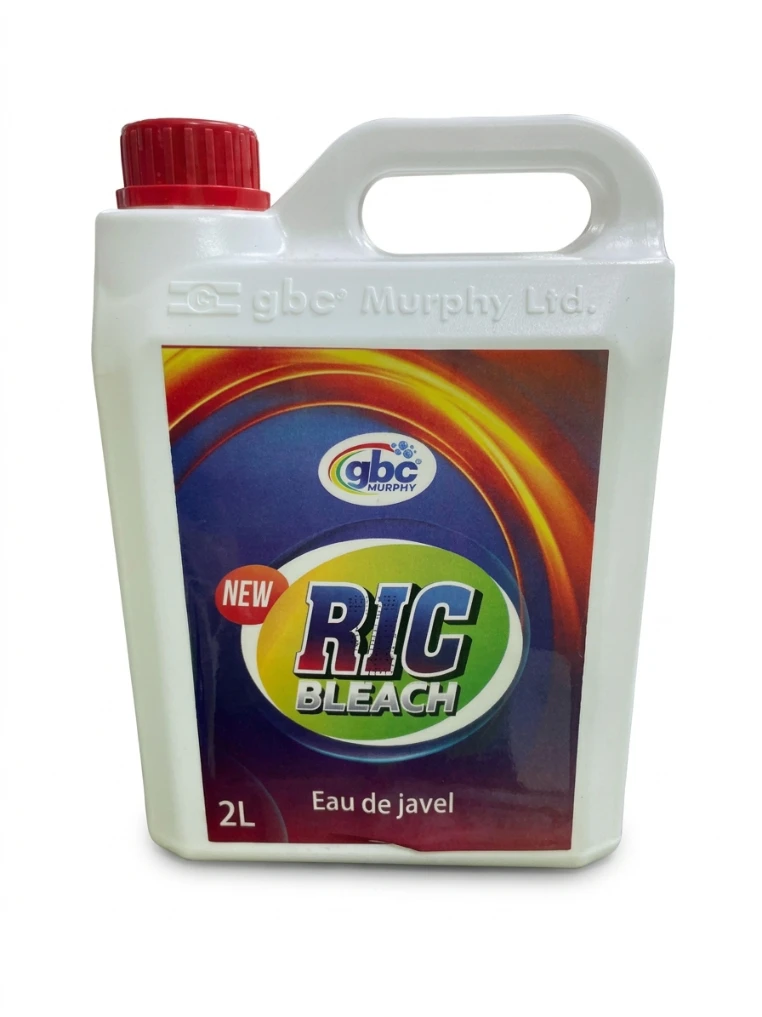 GBC MURPHY RIC BLEACH LIQUID: GBC Murphy RIC Bleach, Liquid Bleach 2L, Stain Remover Liquid, Surface Sanitizer, Household Bleach, Heavy Duty Bleach, White Clothes Cleaner, Multipurpose Cleaning Bleach